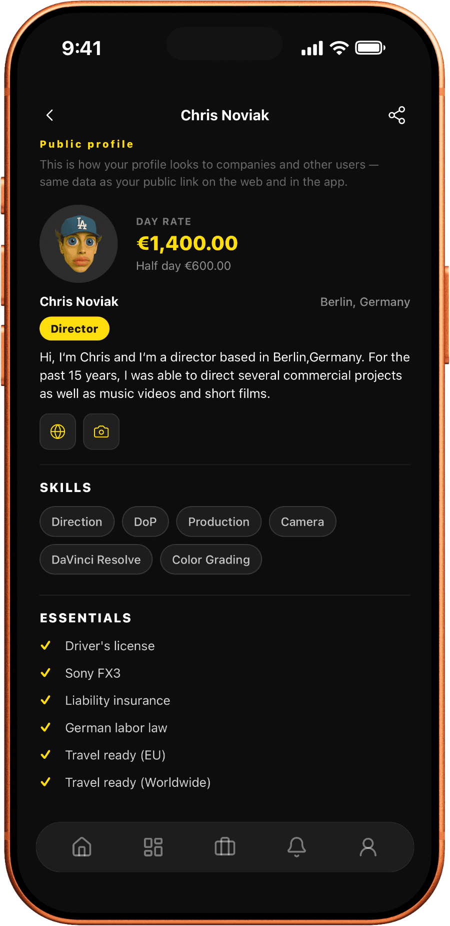 Crea app: Profiles
