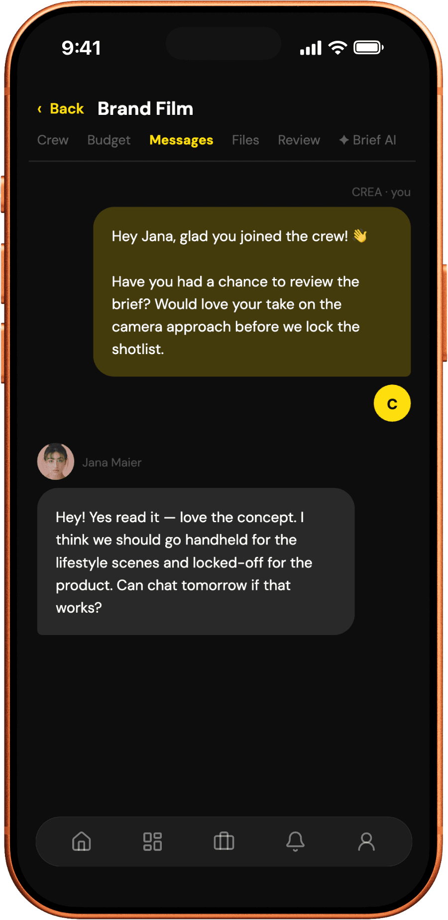 Crea app: Messages
