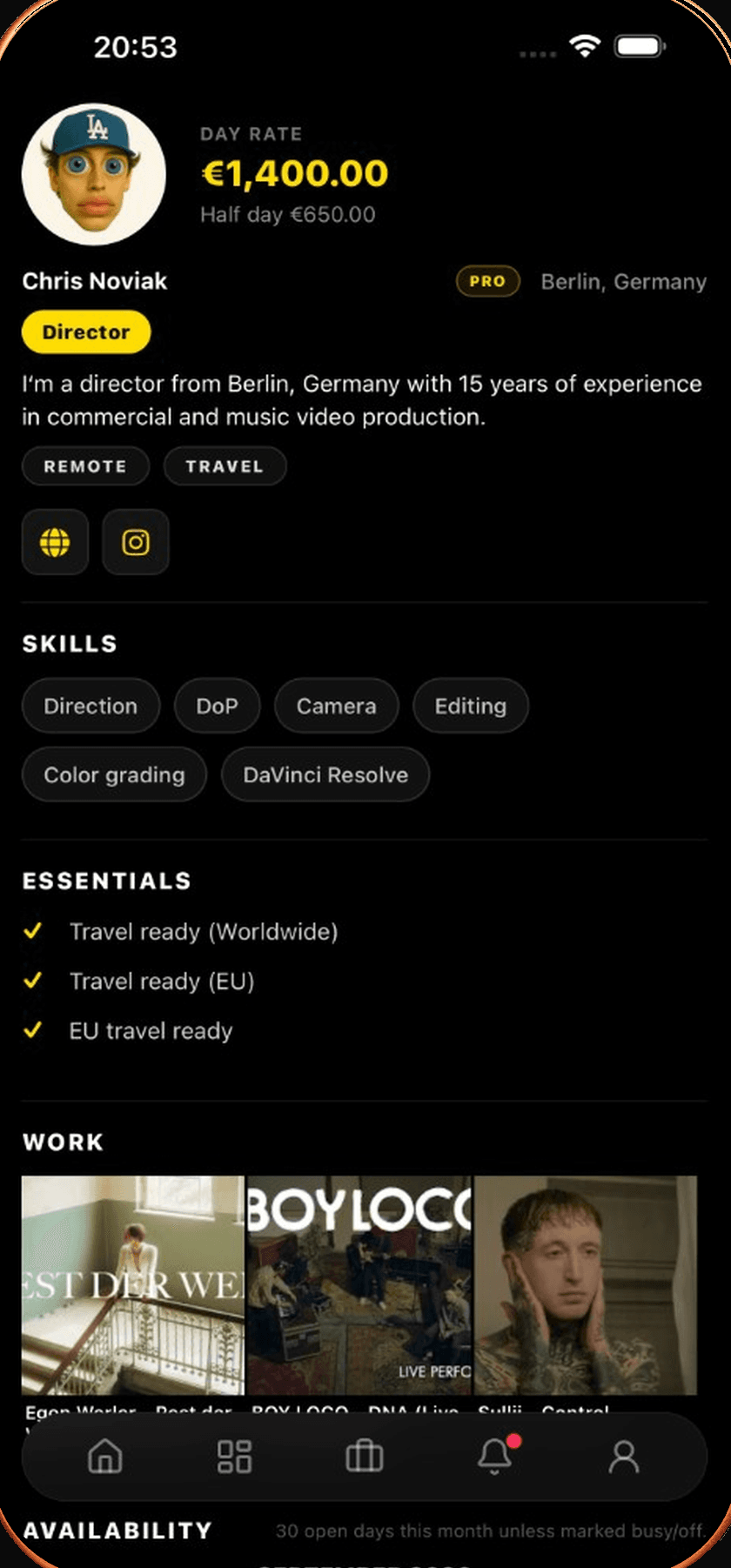 Crea app: Profiles