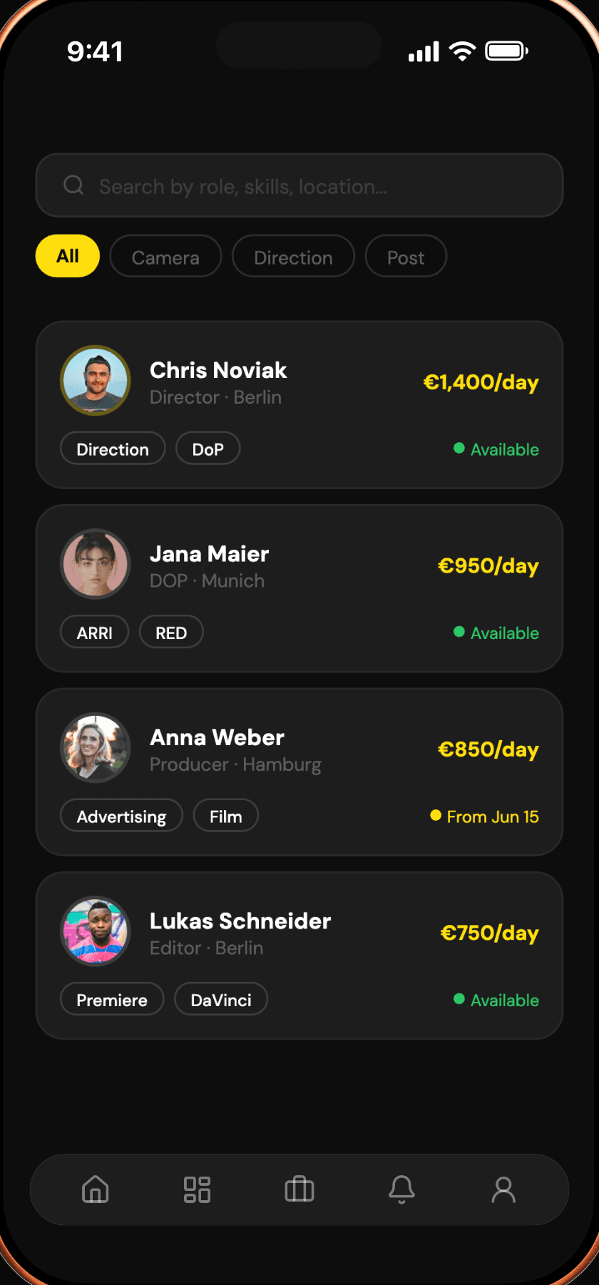 Crea app: Talent pool