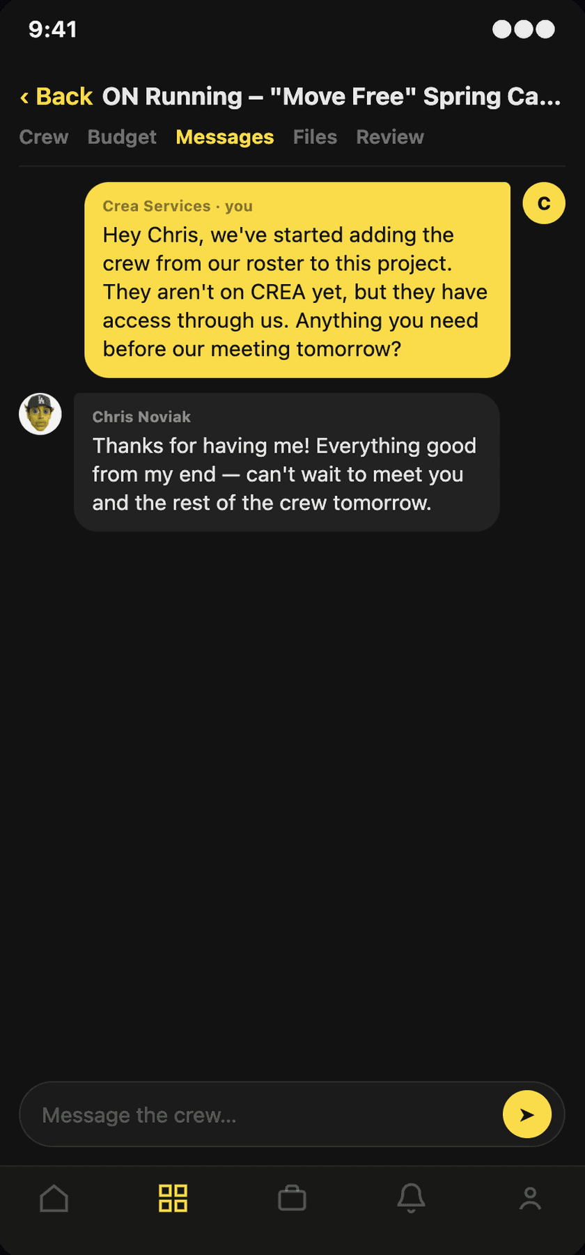 Crea app: Messages