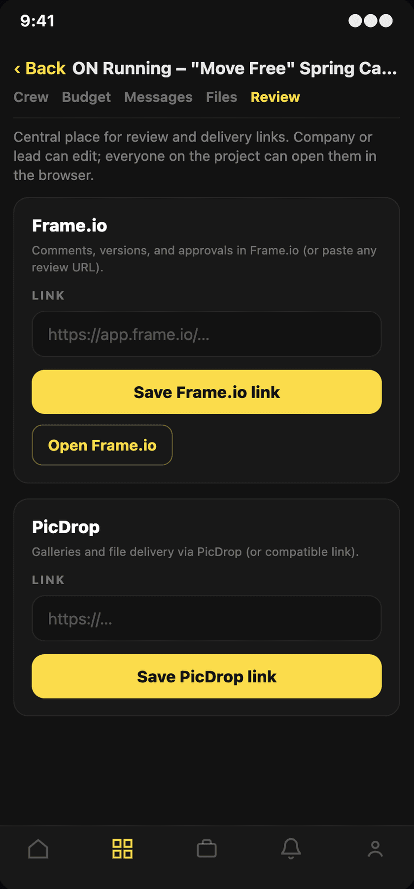 Crea app: Review